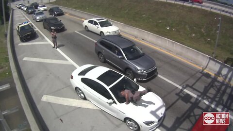 Surveillance video released of FHP trooper being struck by BMW