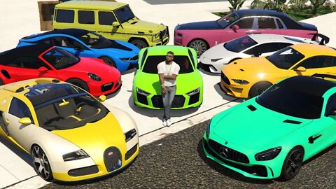 GTA 5 : Luxury Cars Delivery to Franklin's Mansion in GTA 5 Poor VS Rich(GTA 5 Mods)