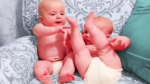 Funny moments when little twins play together Just laugh