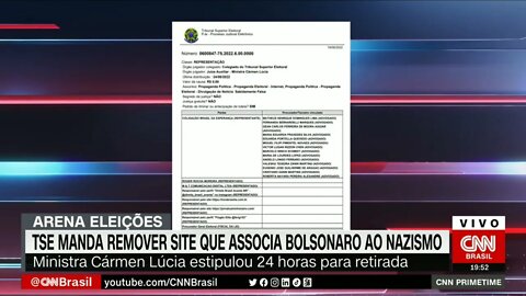 "Bolsonaro Nazista" TSE manda remover site que associa Bolsonaro ao nazismo | @SHORTS CNN