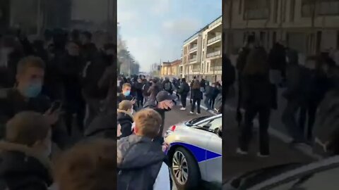 French Trooper Tries To Run Over Students In Nante