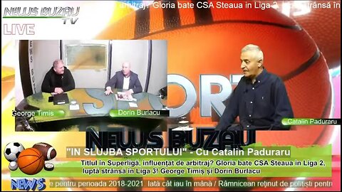 LIVE - TV NEWS BUZAU - "IN SLUJBA SPORTULUI", cu Catalin Paduraru. Titlul în Superligă, influența…