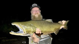 Night Fishing For King Salmon with Skein & Glow Beads / King Salmon Run 2022
