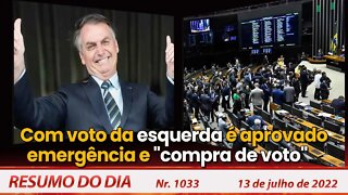 Com voto da esquerda é aprovado emergência e "compra de voto" - Resumo do Dia Nº 1033 - 13/07/22