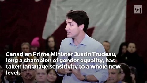 Watch: Justin Trudeau's Eye-Rolling 'Correction' After Woman Uses the Word 'Mankind'