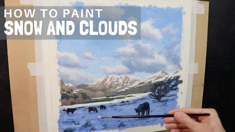 How to Paint SNOW and CLOUDS