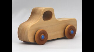 Handmade Wooden Toy Truck, Pickup Truck from the Play Pal Series