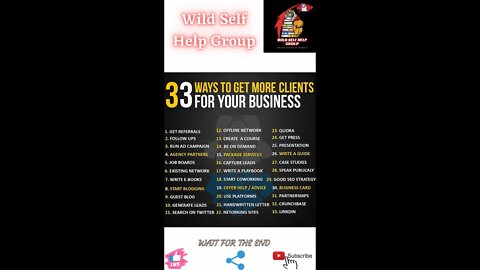 🔥33 ways to get more clients for your business🔥#shorts🔥#viralshorts🔥#motivation🔥#wildselfhelpgroup🔥