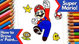 How to draw and paint Super Mario