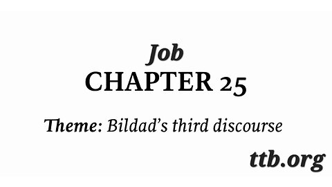 Job Chapter 25 (Bible Study)