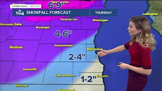 Snow moves in Thursday