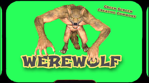 WEREWOLF video Green Screen footage. Chromakey animation GREEN SCREEN.