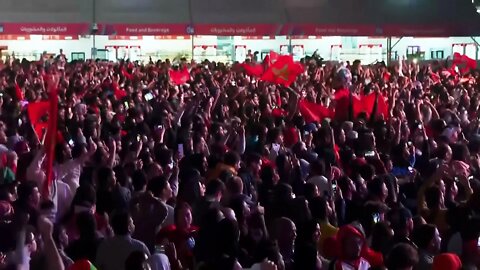 CRAZY celebrations in Doha fan zone as Morocco beat Portugal