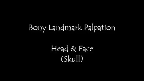 Bony Landmark Palpation - Skull (Frontal Parietal Temporal Occipital Maxilla Mandible Zygomatic)