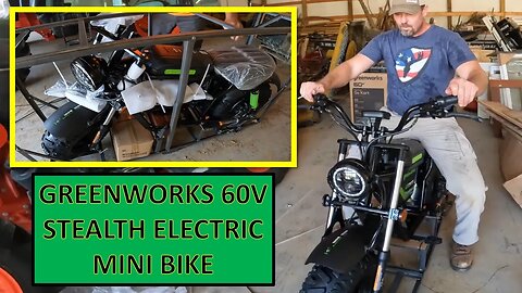 Greenworks 60v STEALTH series all terrain electric mini bike Assembly-Overview and First ride!