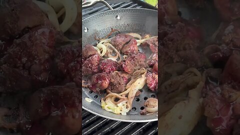 Liver and onions on the grill