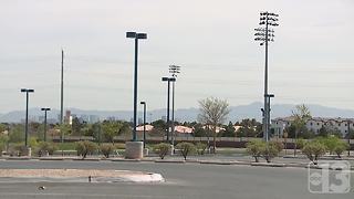 Missing light pole panels expose wires at Las Vegas park