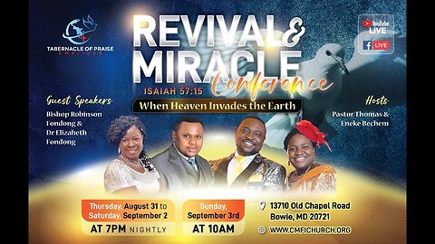REVIVAL & MIRACLE CONFRENCE !! (Session 1) // 08/31/2023 | CMFI TOP (Do Not Miss!)