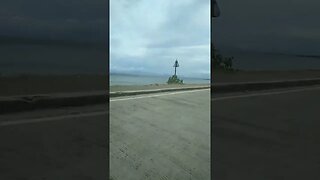 Pacific Ocean in Philippines from Tricycle in Expressway