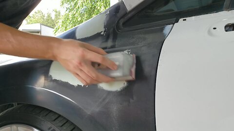 DIY How to paint your car Part 2 : Applying and Sanding Body Filler and prepping for primer