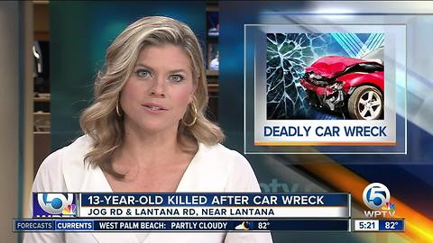 13-year-old killed in crash on Jog Road