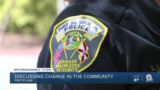 Discussing change in the community with Port St. Lucie police