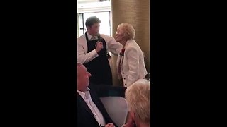 Singing waiter leaves guest in tears, gets standing ovation