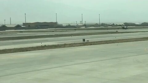 F-16 Fighting Falcon landing in Bagram Air Base, Afghanistan.