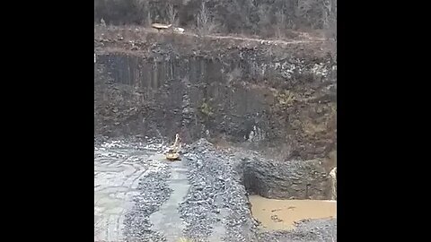 Huge Waterfall going inside mine while in operation.