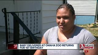 Baby born at omaha zoo returns to celebrate birthday