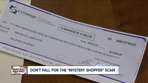 Don't fall for the mystery shopper scam