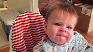 "Baby Tries Applesauce For The First Time"