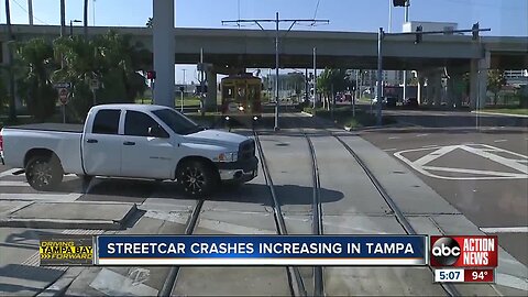 Crashes involving streetcars have increased due to distracted drivers, Hillsborough Transit Authority says