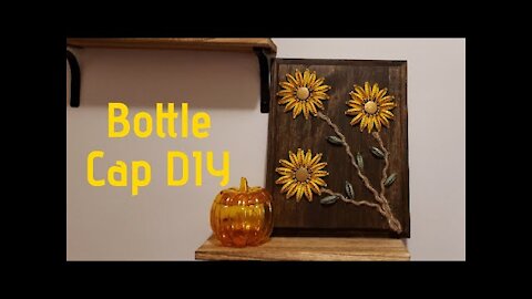DIY Bottle Cap Sunflower Art
