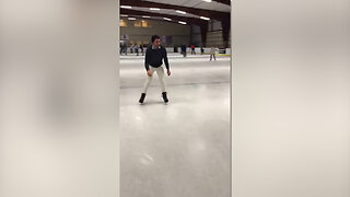 World worst executed ice skating trick!