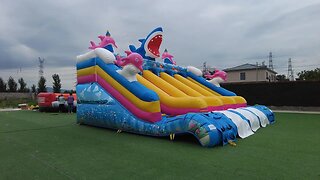 Inflatable Three Lane Shark Slide #inflatables #inflatable #trampoline #slide #bouncer #jumping