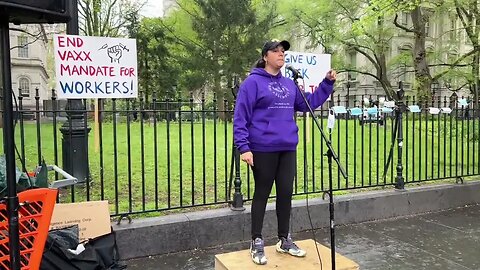 CLIP: "End All Mandates" Protest at City Hall, NYC: New York De Jure Assembly Member Speaks