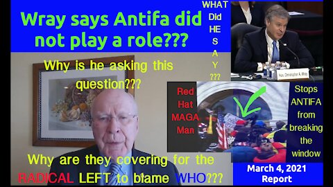 FBI Director Christopher Wray repeatedly rebuts claims that antifa activists attacked Capitol???