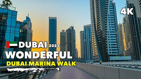🇦🇪Dubai, Wonderful Dubai Marina - Evening Walking Tour 4K