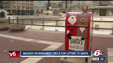 Drop your letter off to Santa on Monument Circle