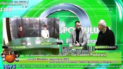 LIVE - TV NEWS BUZAU - "IN SLUJBA SPORTULUI", cu Catalin Paduraru. Juniorii Metalului, năzuințe î…