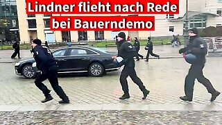 Lindner flieht nach Rede bei Bauerndemo@Loritus News🙈🐑🐑🐑 COV ID1984