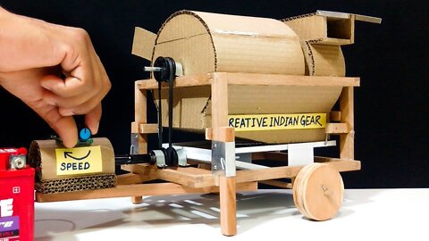 How to Make Wheat Thresher Machine from wood work Cardboard at Home