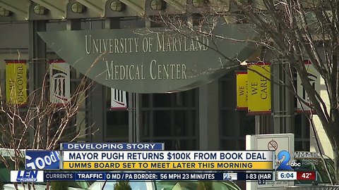 Mayor Pugh returns $100,000 from book deal to UMMS-Megan