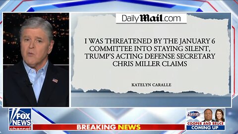 NEW: Trump's Defense Secretary Chris Miller alleges the January 6 Committee threatened to 'make his