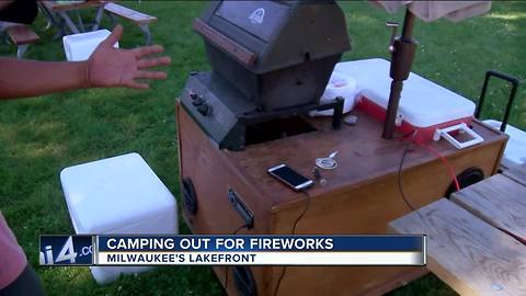 Hundreds Camp out on Milwaukee's lakefront 24 hours ahead of the fireworks