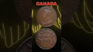 Canada 1 cent 1921.#shorts #coinnotesz