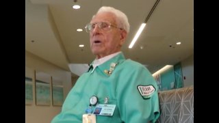 105-year-old veteran volunteer at Delray Medical Center
