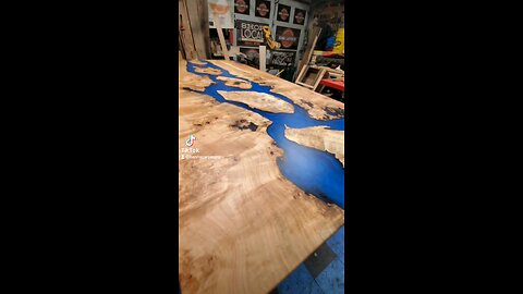 8' Maple burl epoxy river table