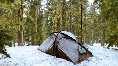 Hot Tent Camping In Snow And Rain